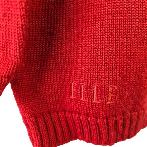 Elle Red Knit Baby Girl Dress 3-6Mo/61cm Wool Blend Long Sleeve Round Neck - Picture 4 of 7